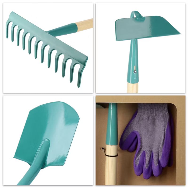 Haveværktøjssæt Spade Rive Hakke med Havehandsker