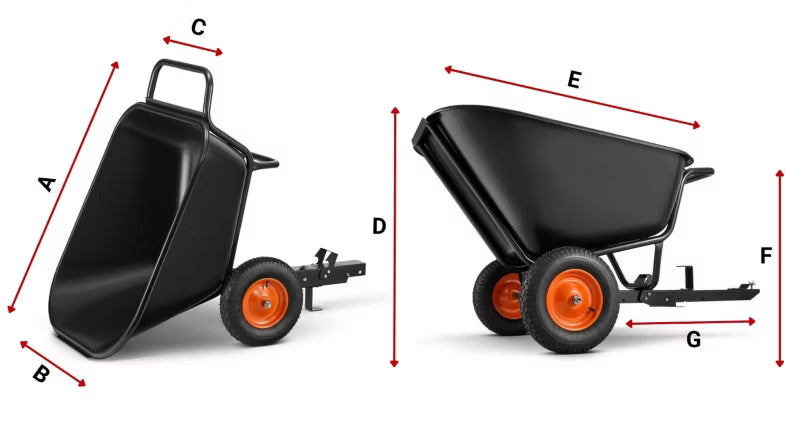 Havevogn med Tipfunktion 350 Liter Sort