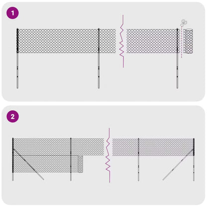 Hegnsnet 2x25 m Galvaniseret Stål med PVC 2 Stk