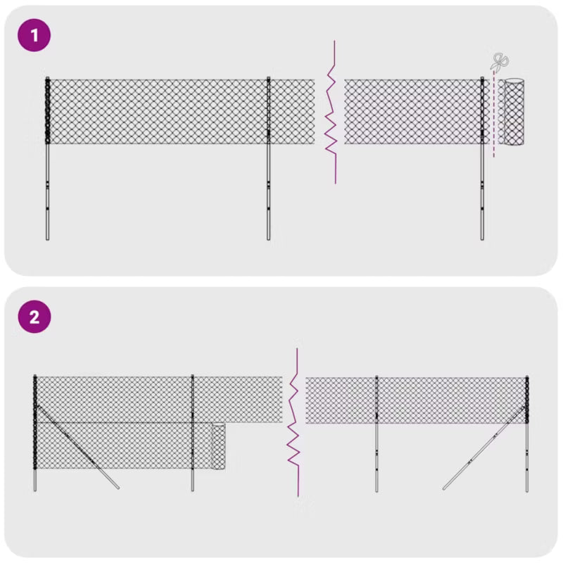 Hegnsnet 2x25 m Galvaniseret Stål med PVC 2 Stk