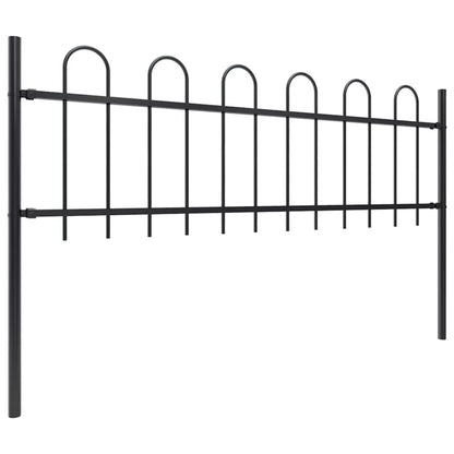 Hegnspanel 1005x110 cm Sort Stål 6 Stk