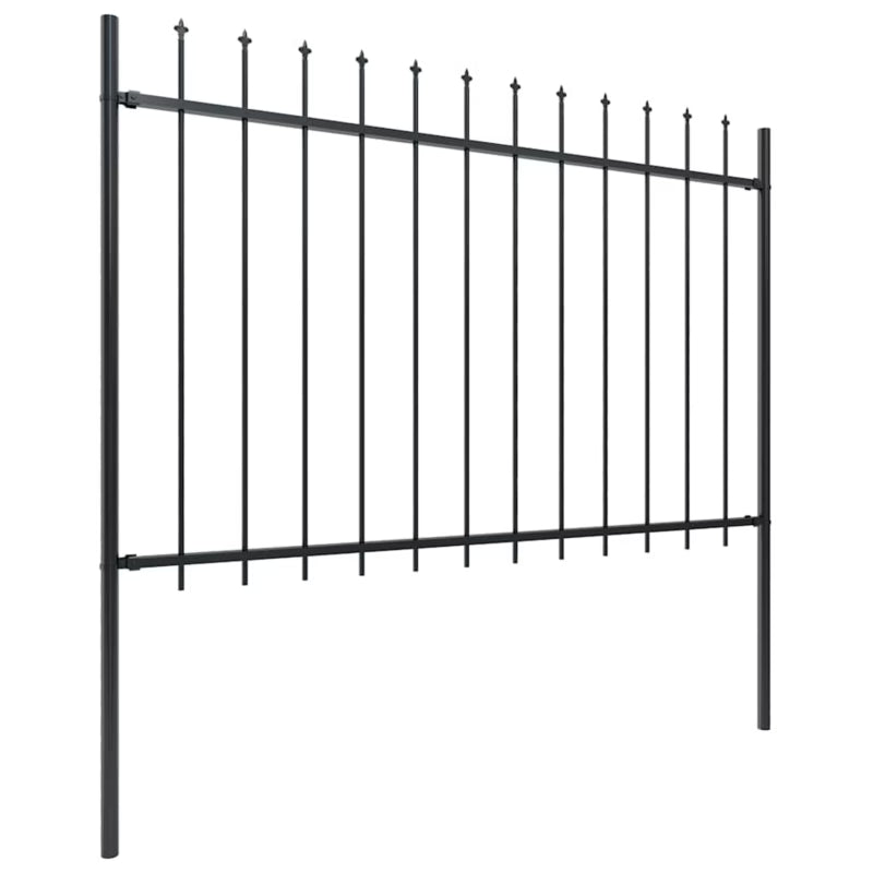 Hegnspanel 170 cm Sort Stål