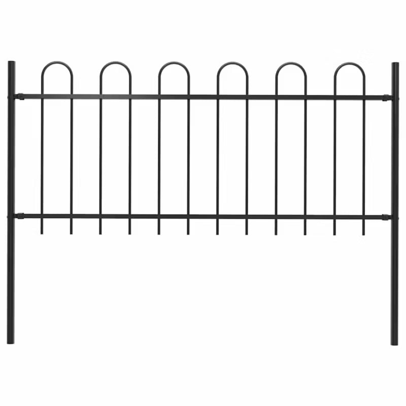 Hegnspanel 170x150 cm Sort Stål