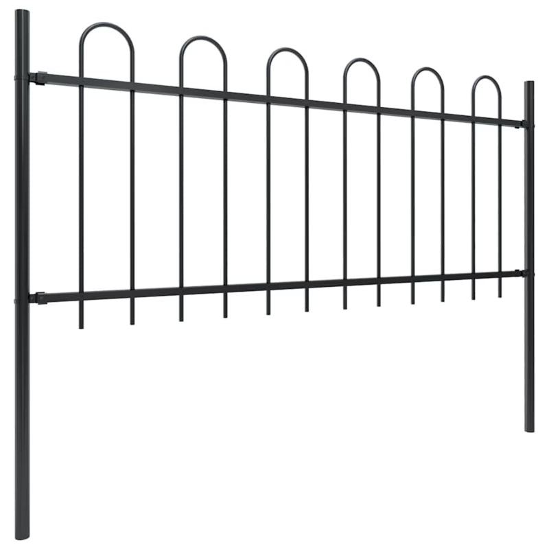 Hegnspanel 170x150 cm Sort Stål