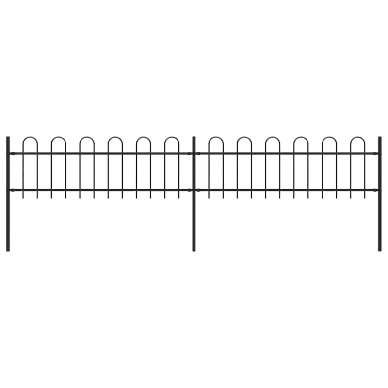 Hegnspanel 337x110 cm Sort Stål 2 stk