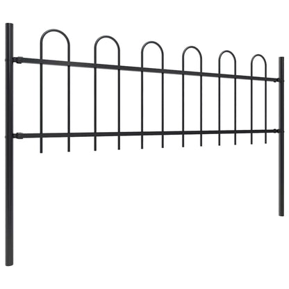 Hegnspanel 337x110 cm Sort Stål 2 stk