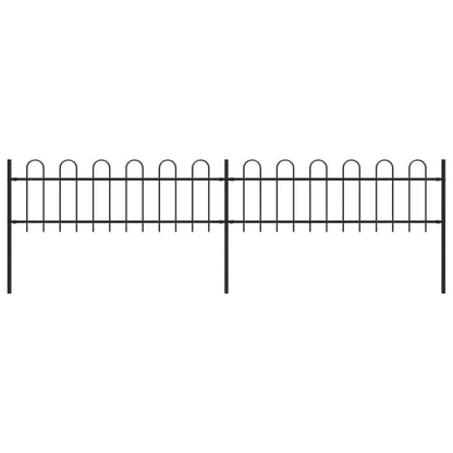 Hegnspanel 337x110 cm Sort Stål 2 stk