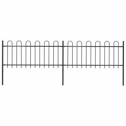 Hegnspanel 337x130 cm Sort Stål 2 Stk