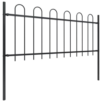 Hegnspanel 337x130 cm Sort Stål 2 Stk