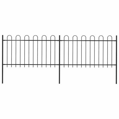 Hegnspanel 337x150 cm Sort Stål 2 stk