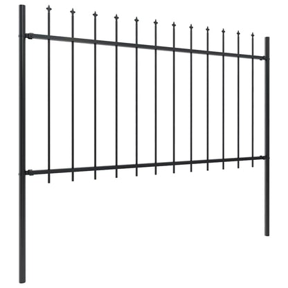 Hegnspanel 337x150 cm Sort Stål 2 stk.