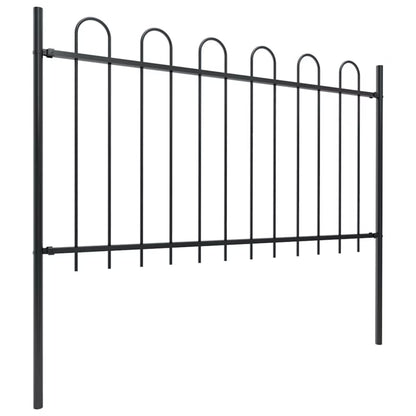 Hegnspanel 337x150 cm Sort Stål 2 stk