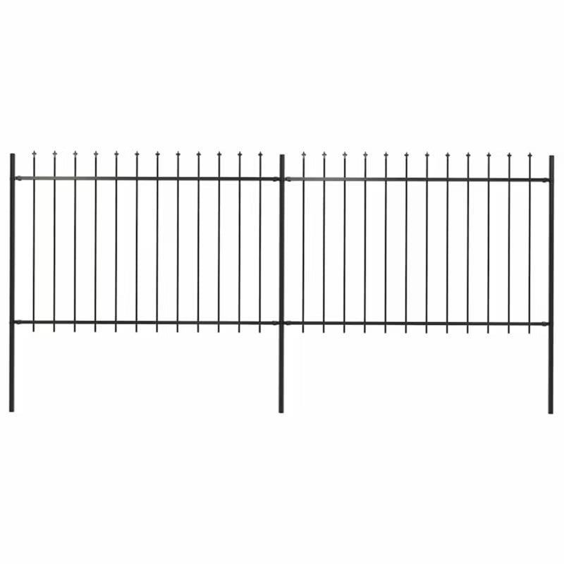 Hegnspanelet 337x170 cm Sort Stål
