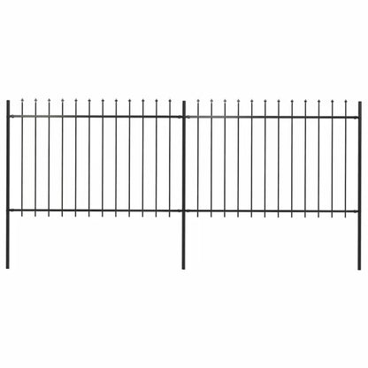 Hegnspanelet 337x170 cm Sort Stål