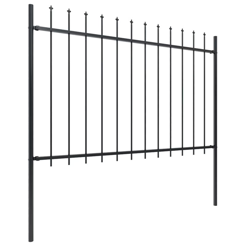 Hegnspanelet 337x170 cm Sort Stål