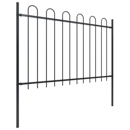 Hegnspanel 337x170 cm Sort Stål 2 stk