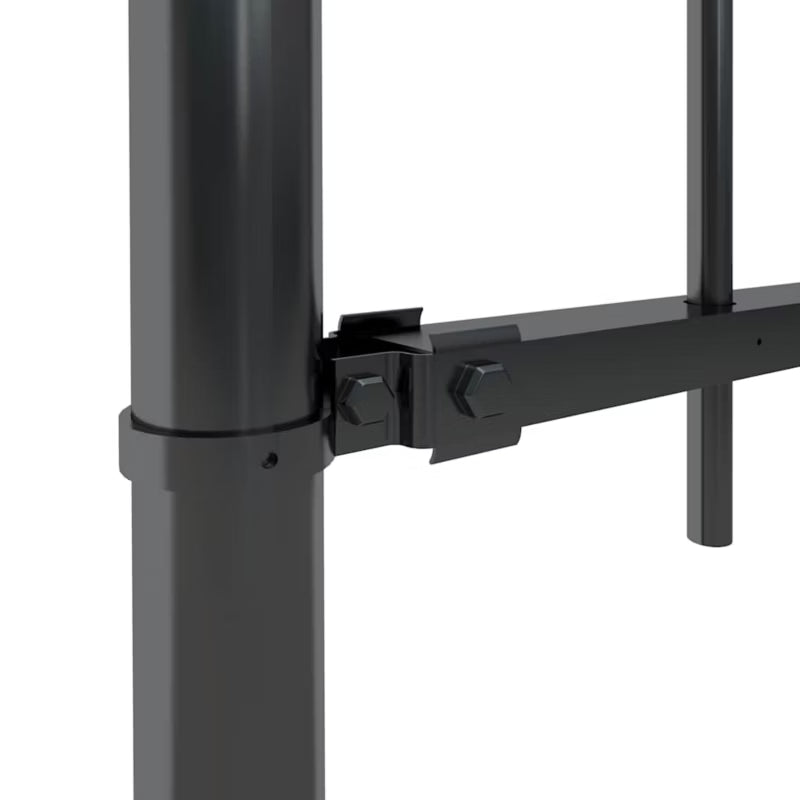 Hegnspanel 337x170 cm Sort Stål 2 stk