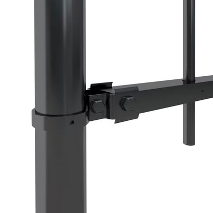 Hegnspanel 337x170 cm Sort Stål 2 stk