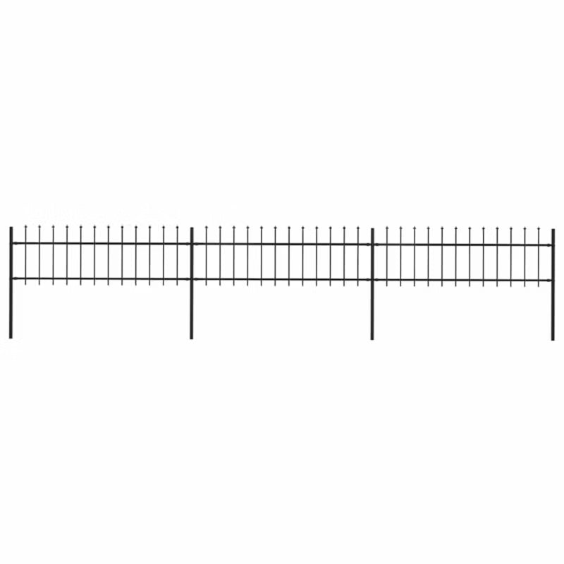 Hegnspanel 504x110 cm Sort Stål 3 Stk.