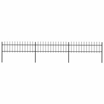 Hegnspanel 504x110 cm Sort Stål 3 Stk.