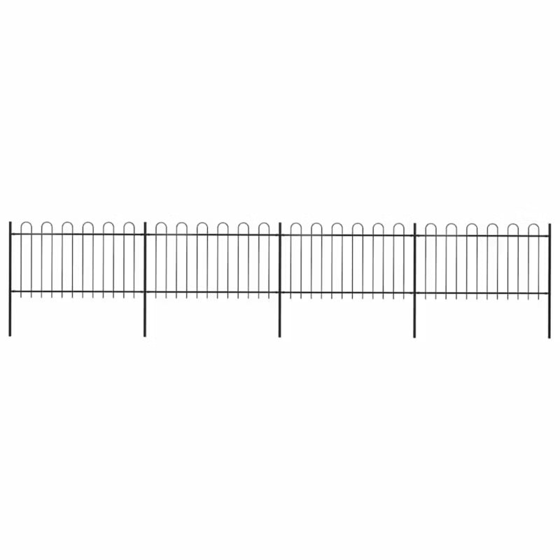 Hegnspanel 671x150 cm Sort Stål 4 Stk