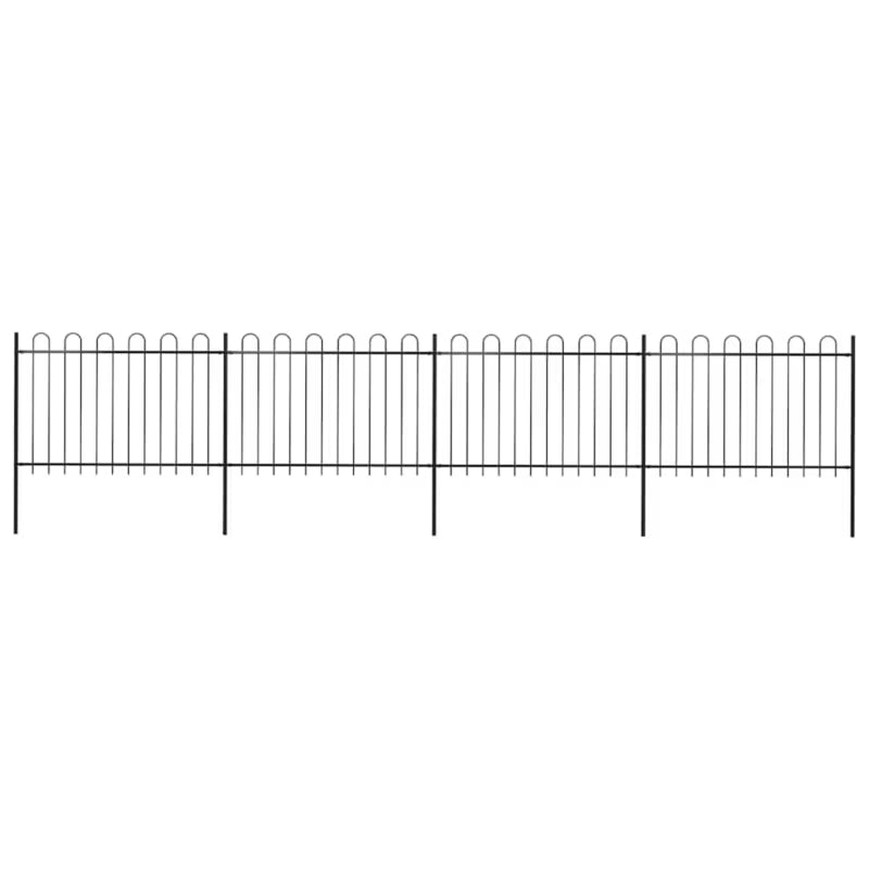 Hegnspanel 671x170 cm Sort Stål 4 stk