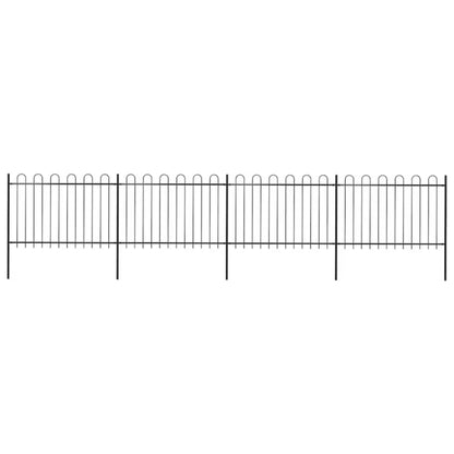 Hegnspanel 671x170 cm Sort Stål 4 stk