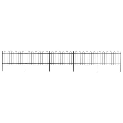 Hegnspanel 8,38 m x 150 cm Sort Stål 5 Stk