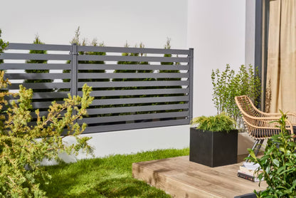 Hegnspanel Lara 200x120 cm Antracit Stål