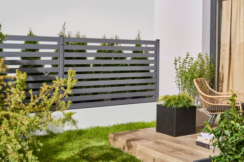 Hegnspanel Lara 200x120 cm Antracit Stål