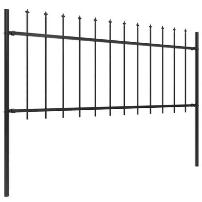 Hegnspanel Stål 10x1,3 m Sort 6 Stk