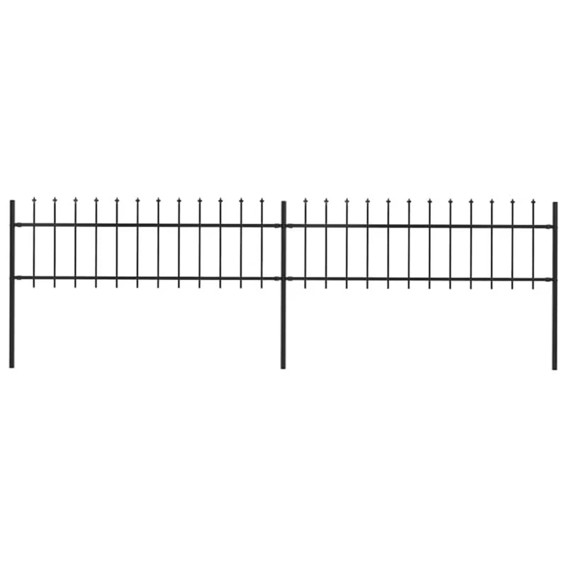 Hegnspanel Stål 337x110 cm Sort 2 Stk