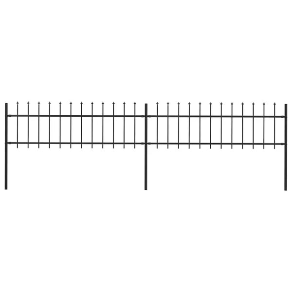 Hegnspanel Stål 337x110 cm Sort 2 Stk