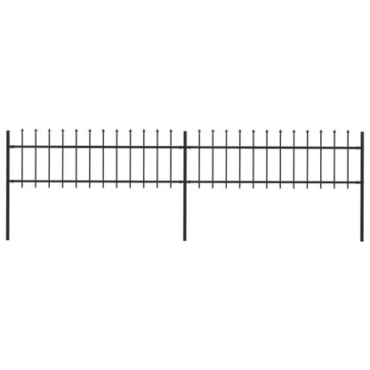 Hegnspanel Stål 337x110 cm Sort 2 Stk