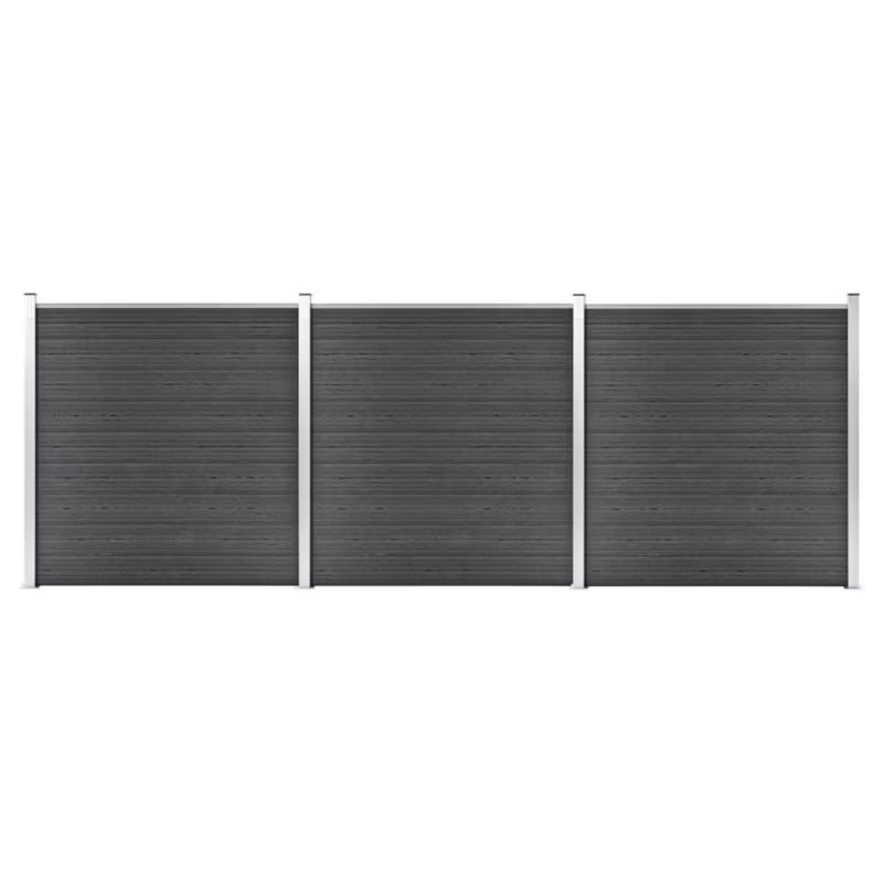 Hegnspanel WPC 526x186 cm Sort 3 Stk