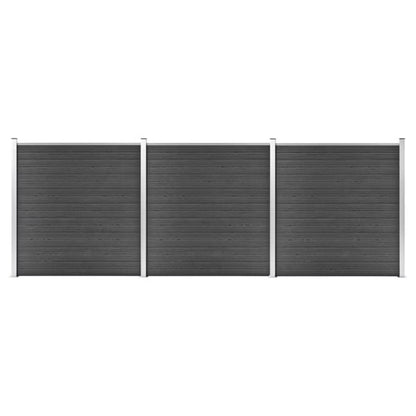 Hegnspanel WPC 526x186 cm Sort 3 Stk