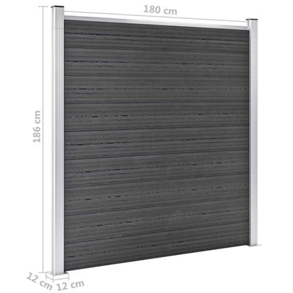 Hegnspanel WPC 526x186 cm Sort 3 Stk