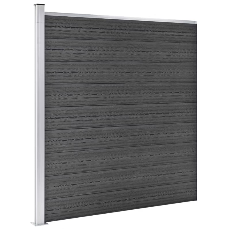 Hegnspanel WPC 526x186 cm Sort 3 Stk