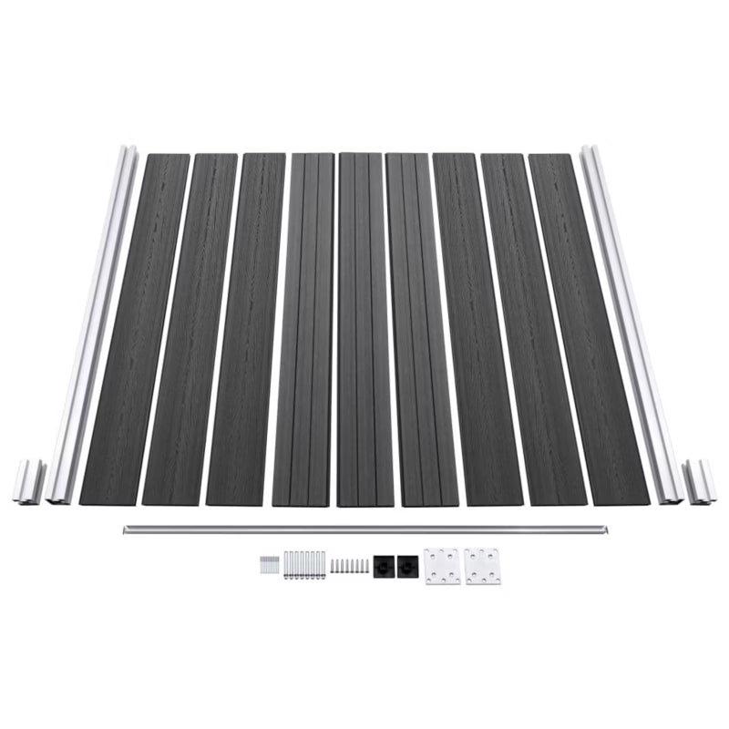 Hegnspanel WPC 526x186 cm Sort 3 Stk