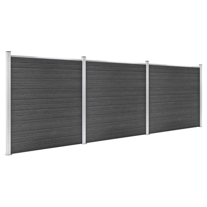 Hegnspanel WPC 526x186 cm Sort 3 Stk
