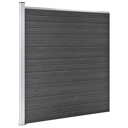Hegnspanel WPC 526x186 cm Sort 3 Stk