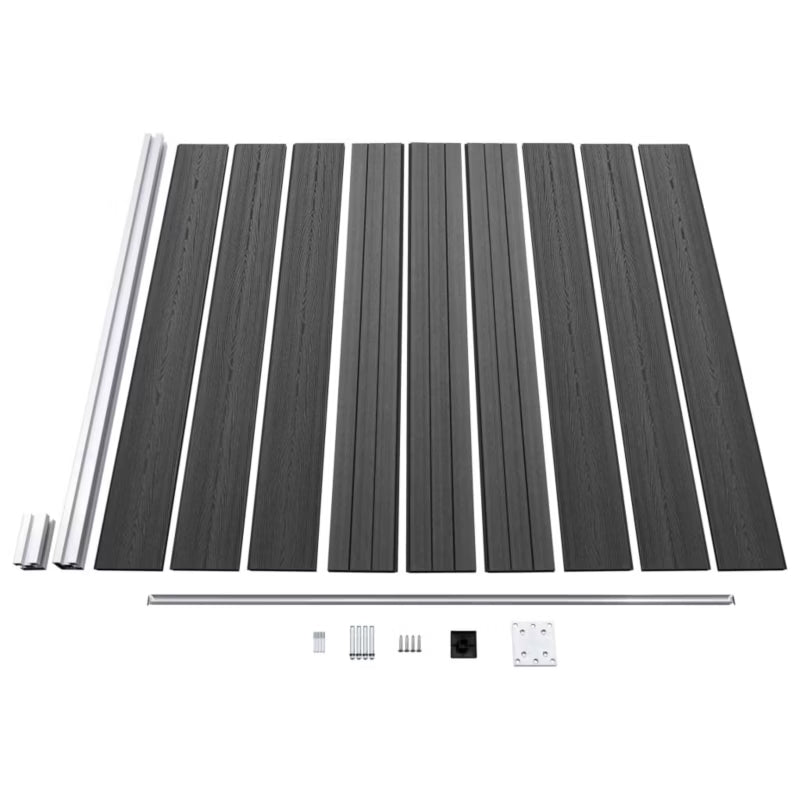 Hegnspanel WPC 526x186 cm Sort 3 Stk