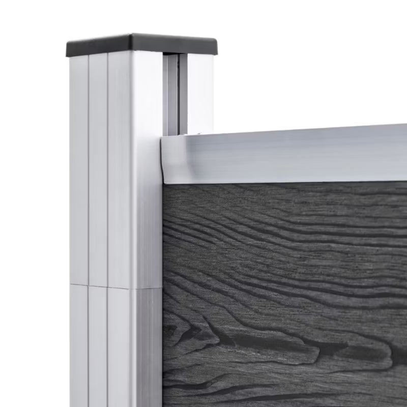 Hegnspanel WPC 526x186 cm Sort 3 Stk
