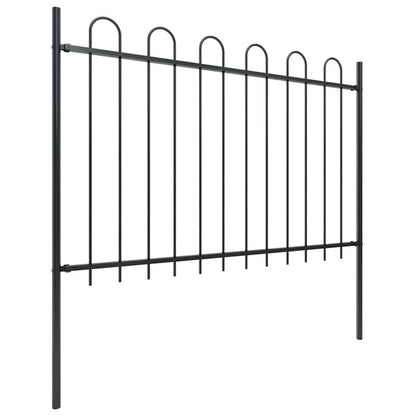 Hegnspaneler 11,72 m Sort Stål 7 stk