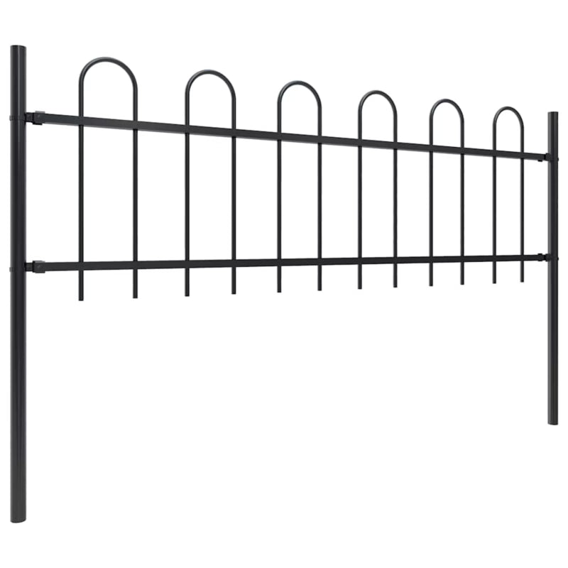 Hegnspanelet 13,4 m Sort Stål 8 Stk