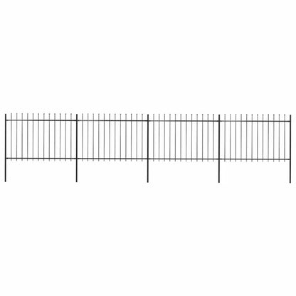 Hegnspaneler 671x170 cm Sort Stål 4 Stk