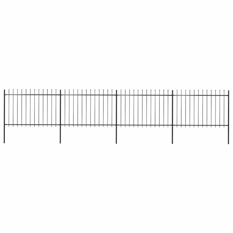 Hegnspaneler 671x170 cm Sort Stål 4 Stk
