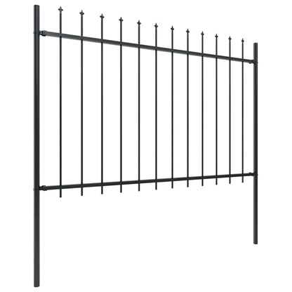 Hegnspaneler 671x170 cm Sort Stål 4 Stk