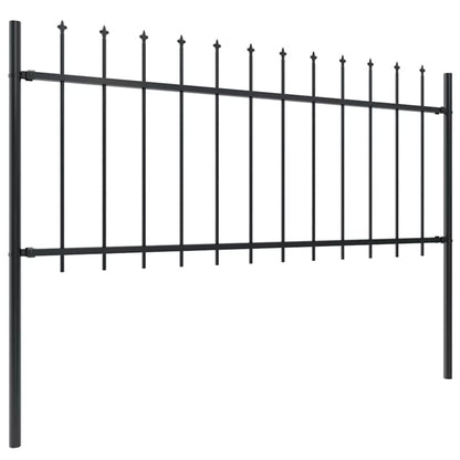 Hegnspanele 838x130 cm Sort Stål 5 Stk
