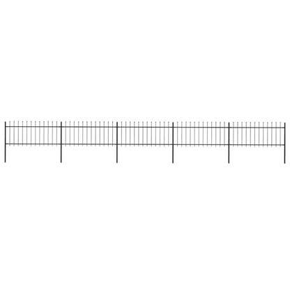 Hegnspanele 838x130 cm Sort Stål 5 Stk